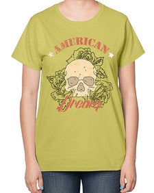 skullrose 1070# - skull and bones-  Ladies T-Shirt