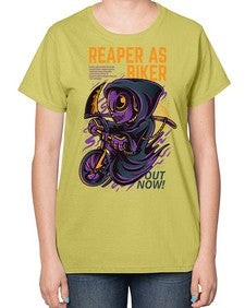 source reaper as biker 1102# - art pop art-  Ladies T-Shirt