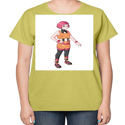 street girl wear orange outfit16# - anime-  Ladies T-Shirt