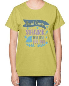 third grade shark doo doo doo doo 972# - third grade-  Ladies T-Shirt
