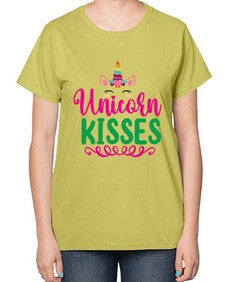 unicorn kisses 468# - unicorn-  Ladies T-Shirt