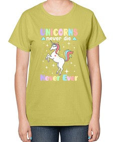 unicorns never die never ever 539# - unicorn-  Ladies T-Shirt