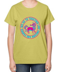 we go to together like unicorn and fairies 541# - unicorn-  Ladies T-Shirt