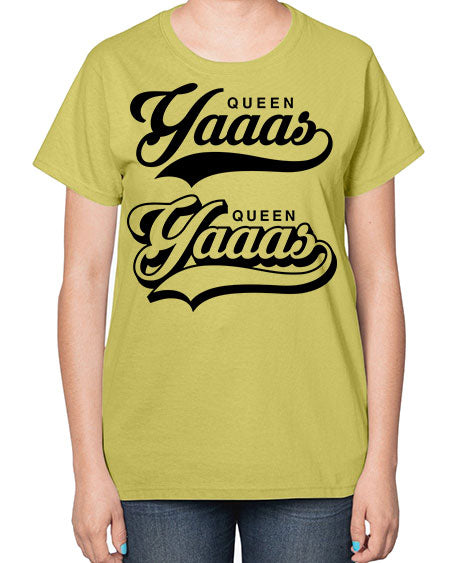 yaaas queen script 6# - black words and phrases-  Ladies T-Shirt