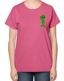 Alien in Pocket Side 3# - ufo-  Ladies T-Shirt