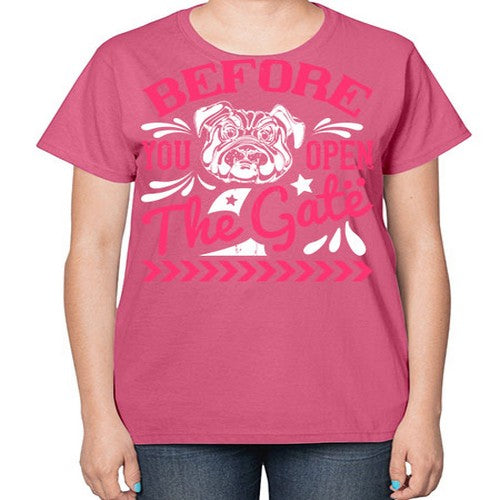 Before You Open The Gate Style 17# - dogs-  Ladies T-Shirt