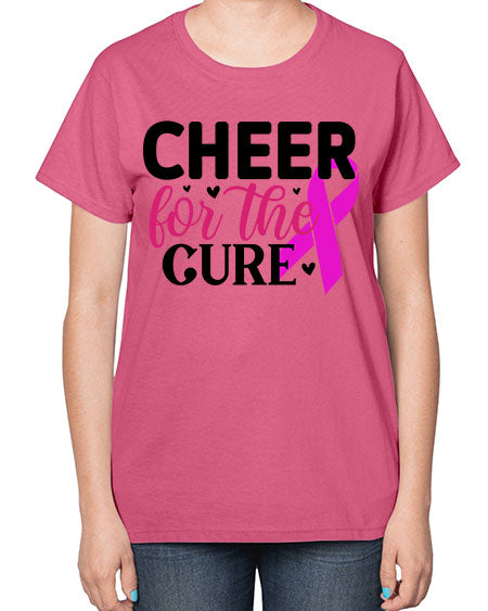 Cheer for the Cure 28# - breast cancer-  Ladies T-Shirt