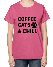 Coffee Cat Style 41# - cats-  Ladies T-Shirt