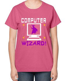 Computer wizard 52# - computer-  Ladies T-Shirt