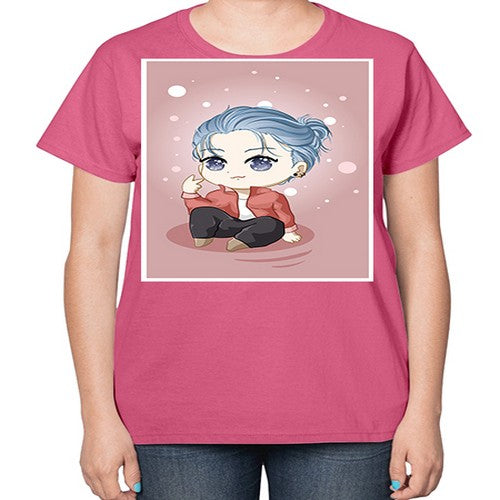 Cute little boy silver hair 78# - anime-  Ladies T-Shirt