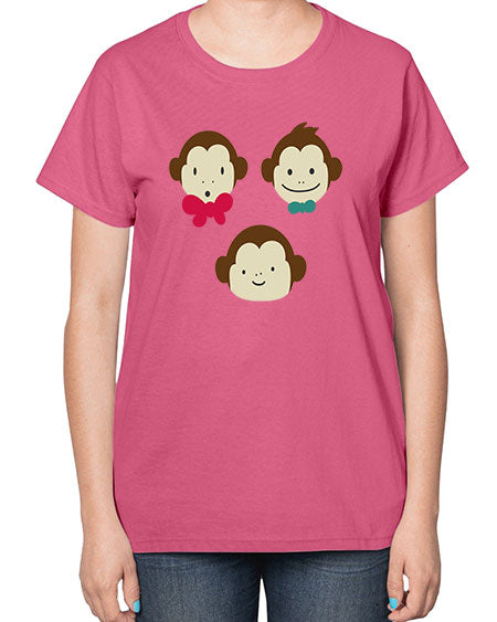 Cute_little_monkeys_5425 - monkey-  Ladies T-Shirt