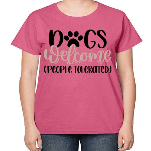 Dogs Welcome Style 21# - dogs-  Ladies T-Shirt