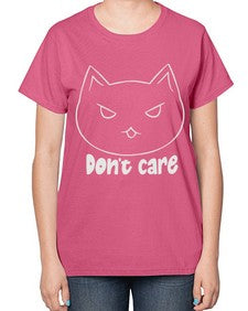 Dont Care - cats-  Ladies T-Shirt