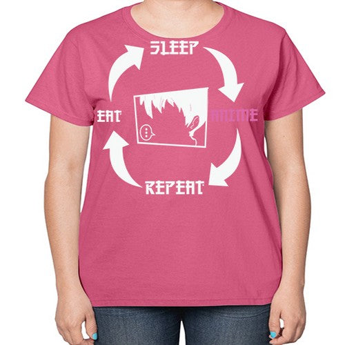 Eat Sleep Anime Repeat Anime Anime 226# - anime-  Ladies T-Shirt