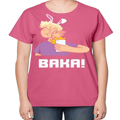 Funny Anime Baka Rabbit Slap Anime 228# - anime-  Ladies T-Shirt
