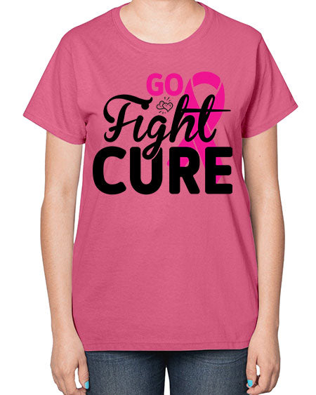 Go Fight Cure 23# - breast cancer-  Ladies T-Shirt
