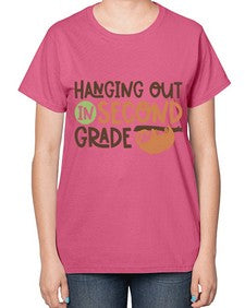 Hanging Out in Second 235# - second grade-  Ladies T-Shirt