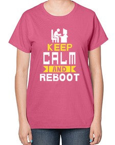 Keep Calm and reboot 27# - computer-  Ladies T-Shirt