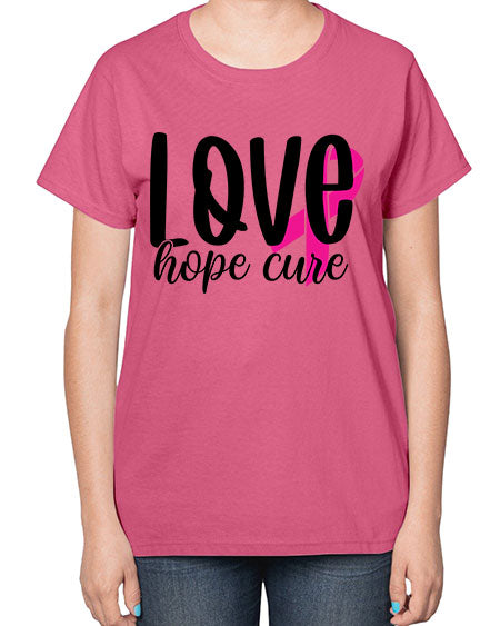 Love Hope Cure 13# - breast cancer-  Ladies T-Shirt