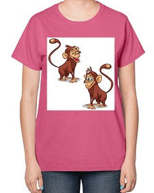 Monkey 175# - cartoon general-  Ladies T-Shirt