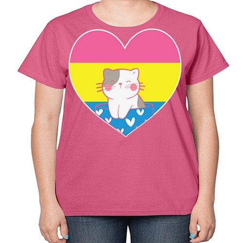 Pansexual Kawaii Cat Anime Art Anime 272# - anime-  Ladies T-Shirt