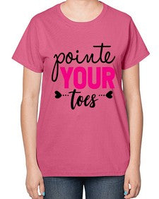Pointe your toes 176# - ballet-  Ladies T-Shirt