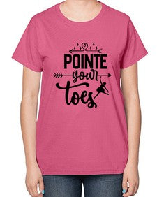 Pointe your toes 177# - ballet-  Ladies T-Shirt