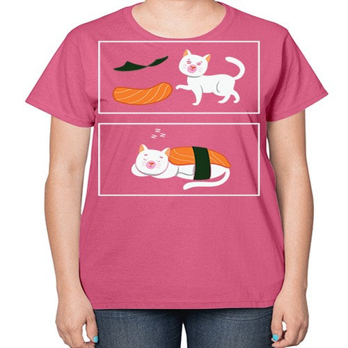 Ramen Cat Kawaii Anime Japanese Anime 279# - anime-  Ladies T-Shirt