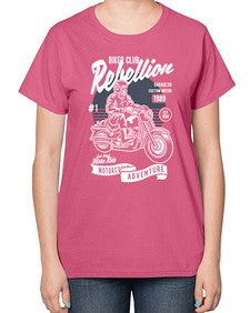 Skull Motorbiker 1059# - skull and bones-  Ladies T-Shirt