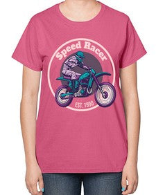 Speed racer 63# - motorcycle-  Ladies T-Shirt
