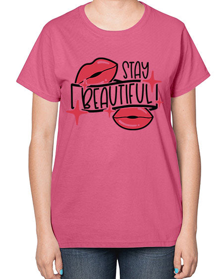Stay Beautiful Style 19# -makeup  Ladies T-Shirt