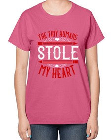 The Tiny Humans STOLE MY HEART Style 1531# - teacher-  Ladies T-Shirt