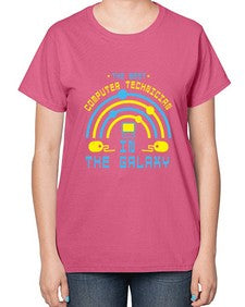 The best computer technician in the galaxy 13# - computer-  Ladies T-Shirt