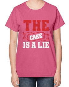 The cake is a lie 48# - video games-  Ladies T-Shirt