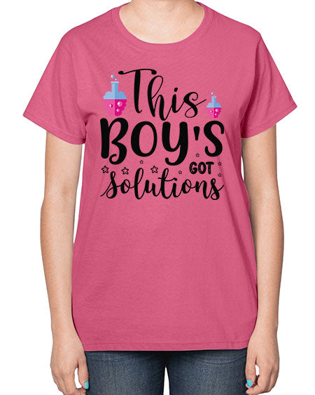 This Boy s Got Solutions 20# - general science-  Ladies T-Shirt