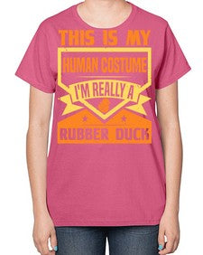 This Is My Human Costume Im Really A Rubber Duck Style 13# - ducks-  Ladies T-Shirt