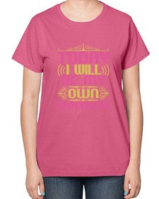 Today i will be 255# - cartoon super hero-  Ladies T-Shirt