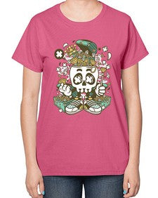 Treasure Skull Head 1185# - skull and bones-  Ladies T-Shirt