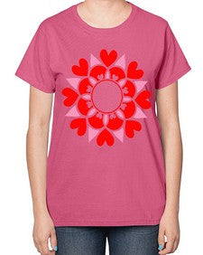 ValentineMandalaOPT 1194# - mandala-  Ladies T-Shirt