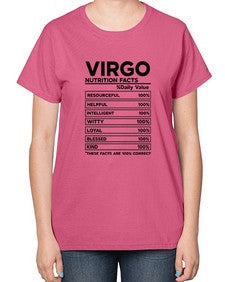 Virgo Nutrition Facts 530# - virgo-  Ladies T-Shirt