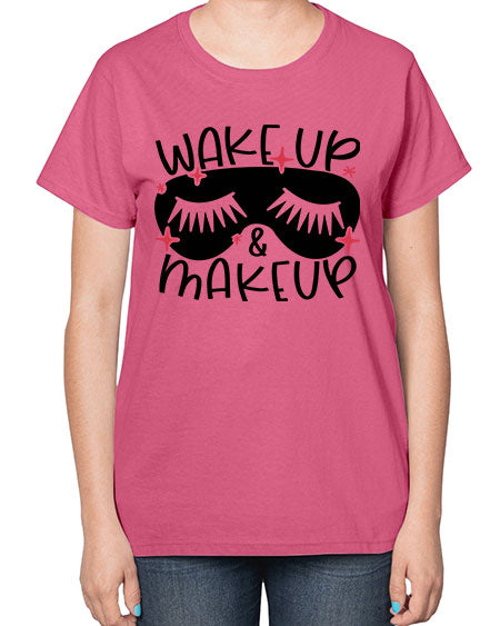 Wake Up Makeup Style 8# -makeup  Ladies T-Shirt