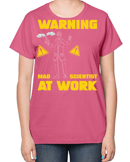 WarningMadScientistAtWorkScientistSkinite Scientist Skinite 13# - general science-  Ladies T-Shirt