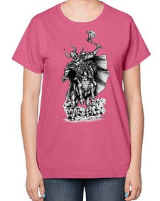 Warrior Skull Files 1208# - skull and bones-  Ladies T-Shirt