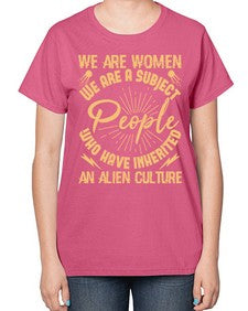 We are women we are people 42# - ufo-  Ladies T-Shirt