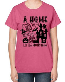 a home of a were wolf witch and their little monsters 53# - witch-  Ladies T-Shirt