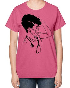 black nurse 3# - black girls or women-  Ladies T-Shirt