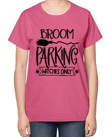 broom parking witches only 46# - witch-  Ladies T-Shirt