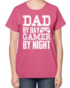 dad by day gamer by night 68# - video games-  Ladies T-Shirt