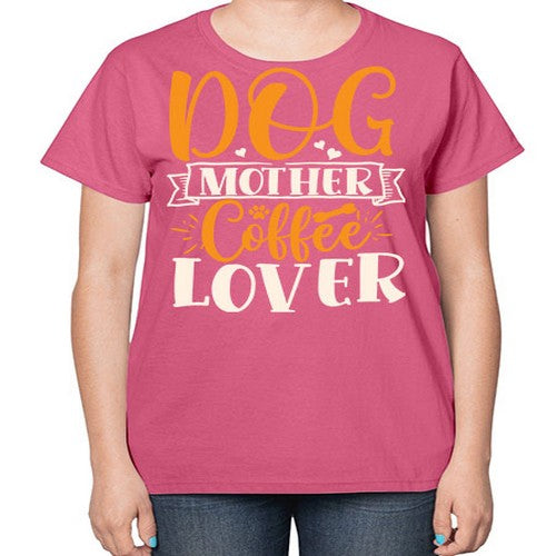 dog mother coffee lover 87# - dogs-  Ladies T-Shirt