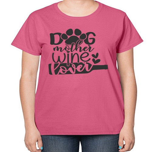 dogmotherwinelover 126# - dogs-  Ladies T-Shirt